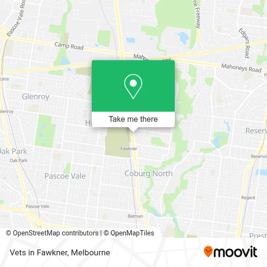 Mapa Vets in Fawkner