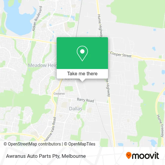 Mapa Awranus Auto Parts Pty