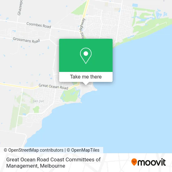 Mapa Great Ocean Road Coast Committees of Management