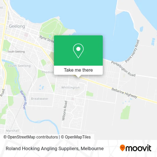 Mapa Roland Hocking Angling Suppliers