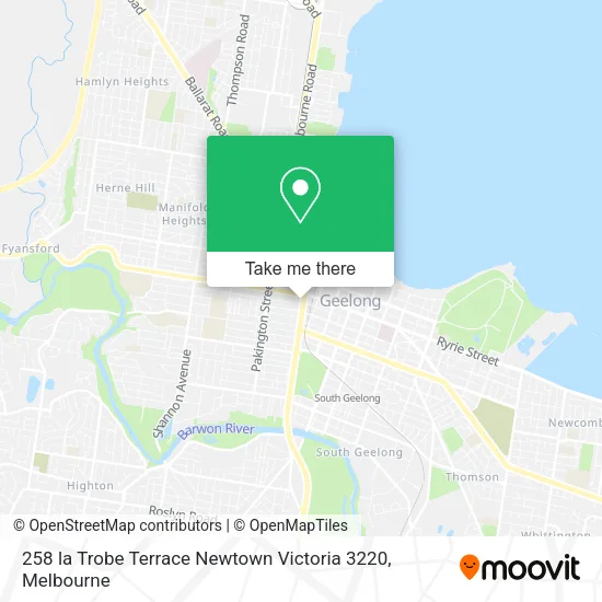 258 la Trobe Terrace Newtown Victoria 3220 map