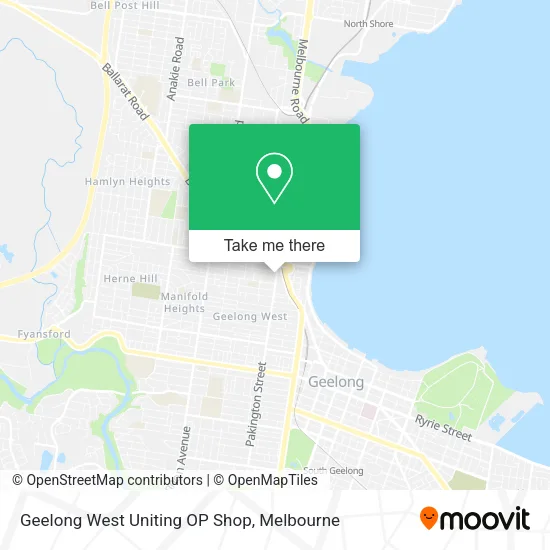 Geelong West Uniting OP Shop map