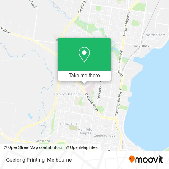Geelong Printing map