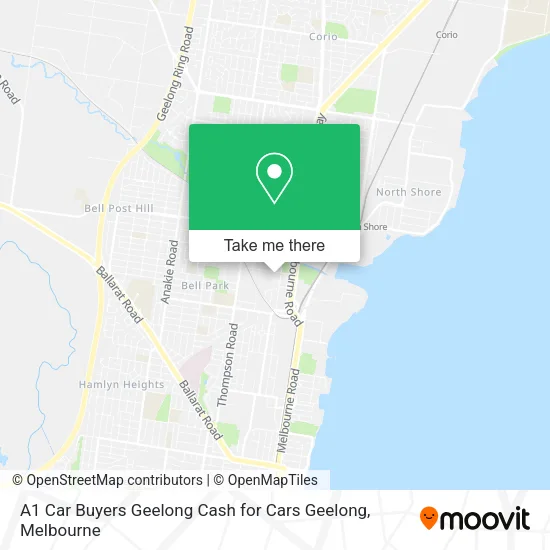 A1 Car Buyers Geelong Cash for Cars Geelong map