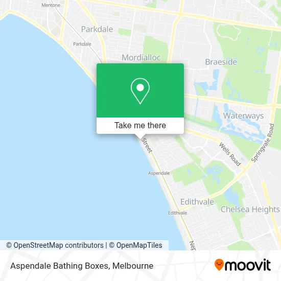 Mapa Aspendale Bathing Boxes