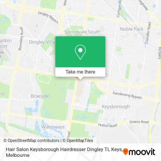Hair Salon Keysborough Hairdresser Dingley TL Keys map