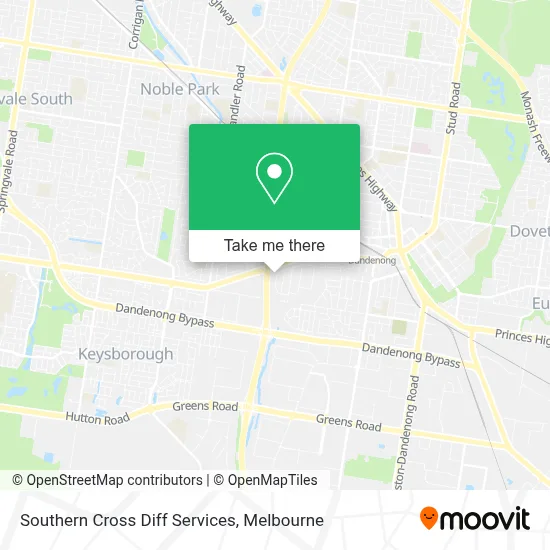 Mapa Southern Cross Diff Services