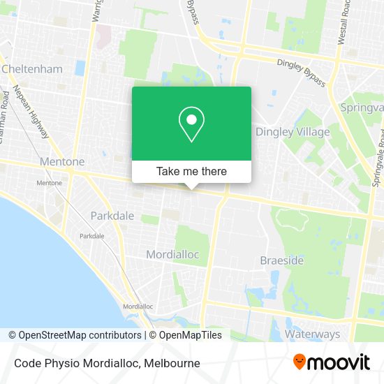 Code Physio Mordialloc map