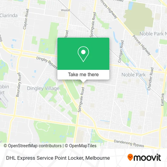 Mapa DHL Express Service Point Locker