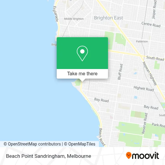 Mapa Beach Point Sandringham