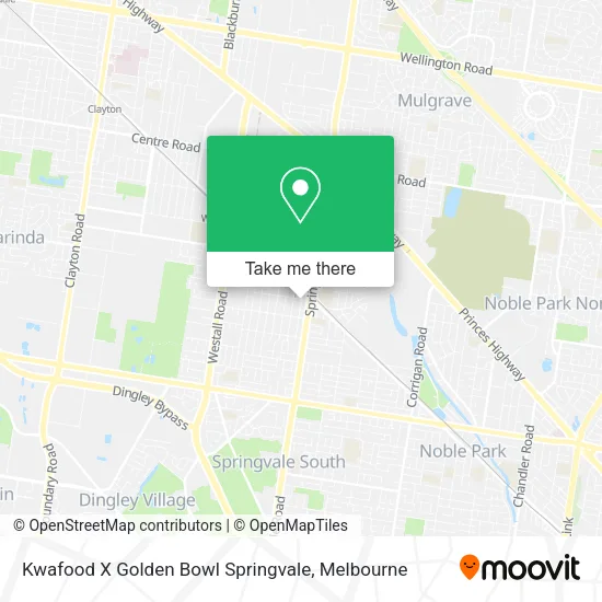 Kwafood X Golden Bowl Springvale map