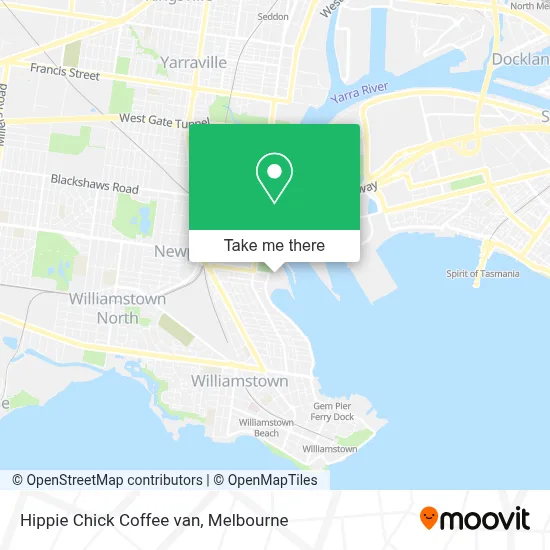 Mapa Hippie Chick Coffee van