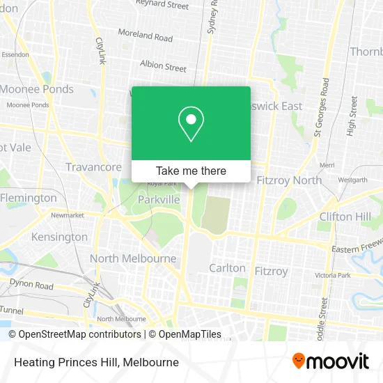 Heating Princes Hill map