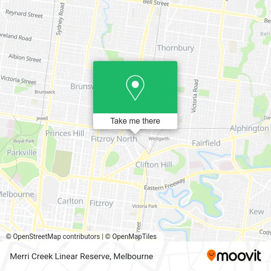 Merri Creek Linear Reserve map