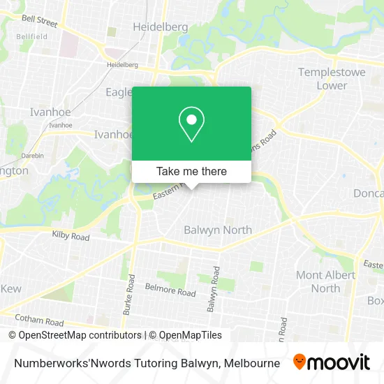 Numberworks'Nwords Tutoring Balwyn map