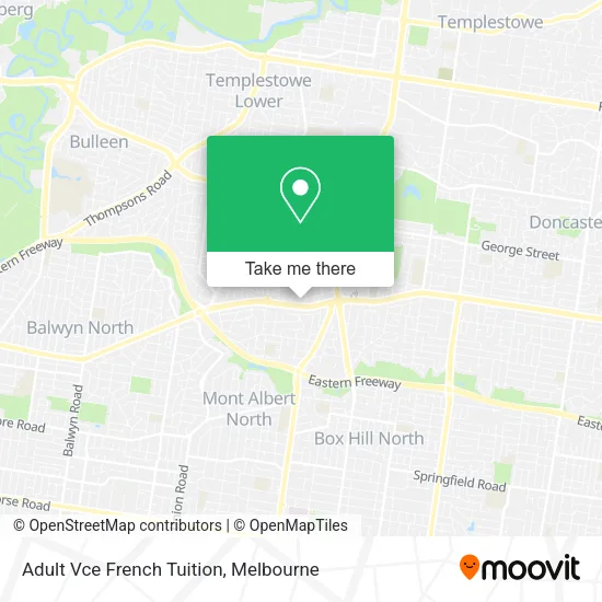 Adult Vce French Tuition map