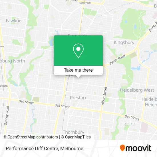 Performance Diff Centre map