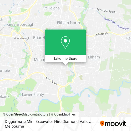 Diggermate Mini Excavator Hire Diamond Valley map