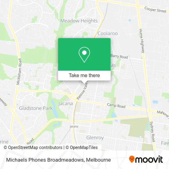 Michaels Phones Broadmeadows map