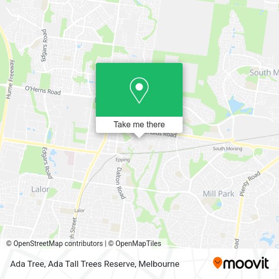Ada Tree, Ada Tall Trees Reserve map