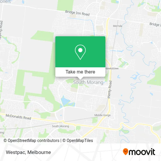 Mapa Westpac