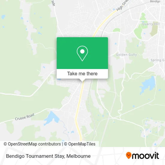 Bendigo Tournament Stay map