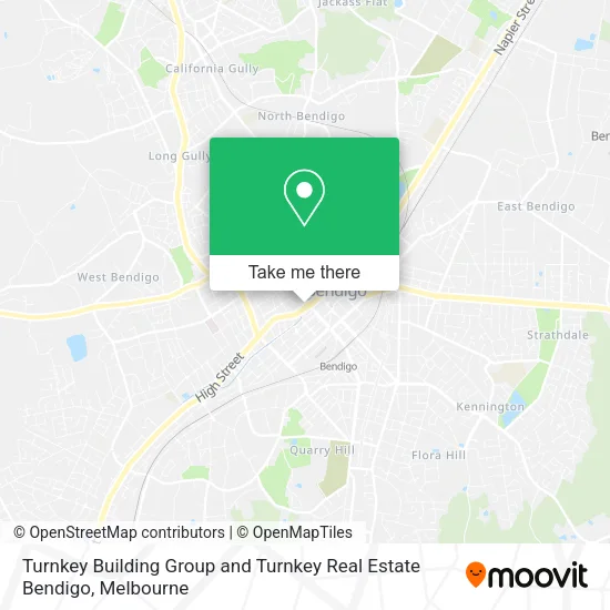 Turnkey Building Group and Turnkey Real Estate Bendigo map
