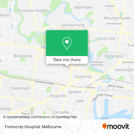 Mapa Footscray Hospital