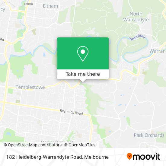 182 Heidelberg-Warrandyte Road map