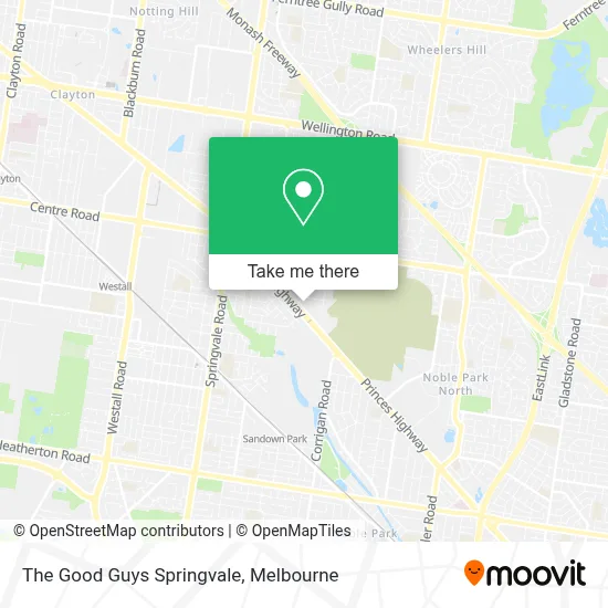 Mapa The Good Guys Springvale