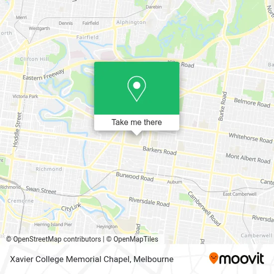 Mapa Xavier College Memorial Chapel