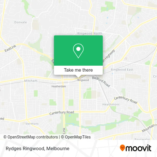 Mapa Rydges Ringwood