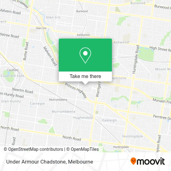 Under Armour Chadstone map