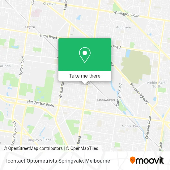 Mapa Icontact Optometrists Springvale