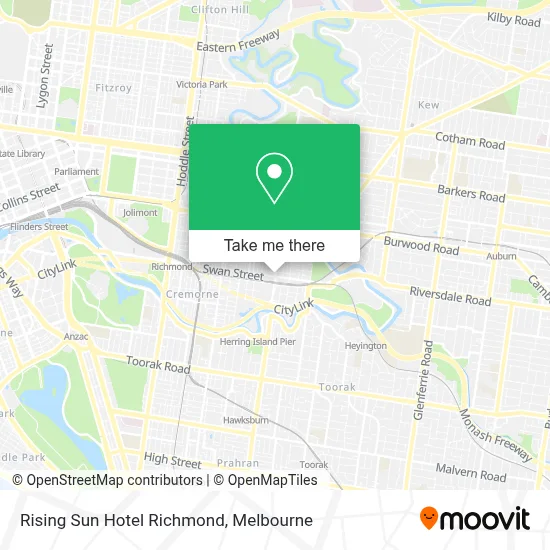 Mapa Rising Sun Hotel Richmond