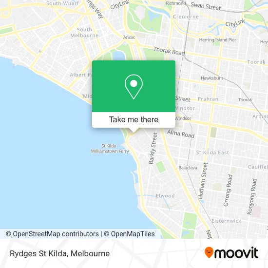 Mapa Rydges St Kilda
