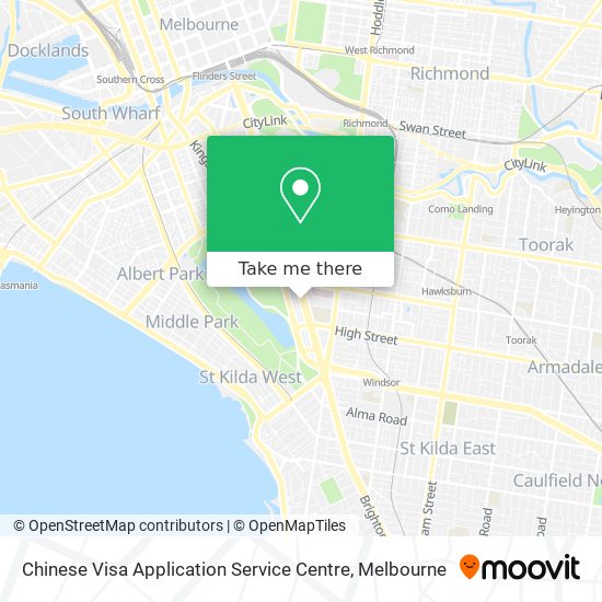 Chinese Visa Application Service Centre map