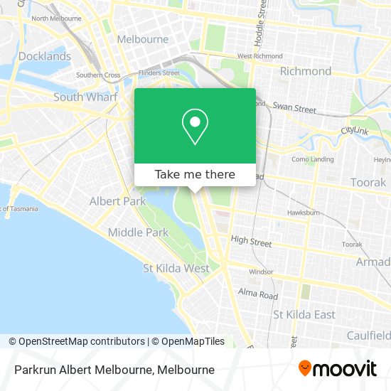 Parkrun Albert Melbourne map