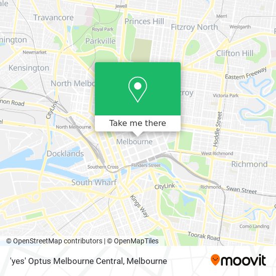 'yes' Optus Melbourne Central map