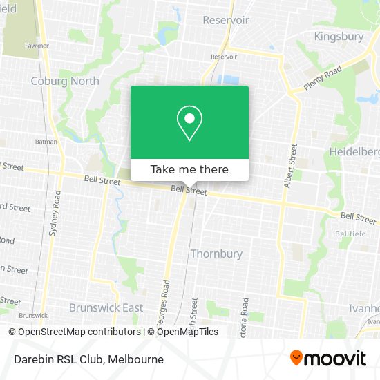 Darebin RSL Club map