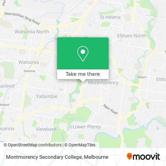Montmorency Secondary College map