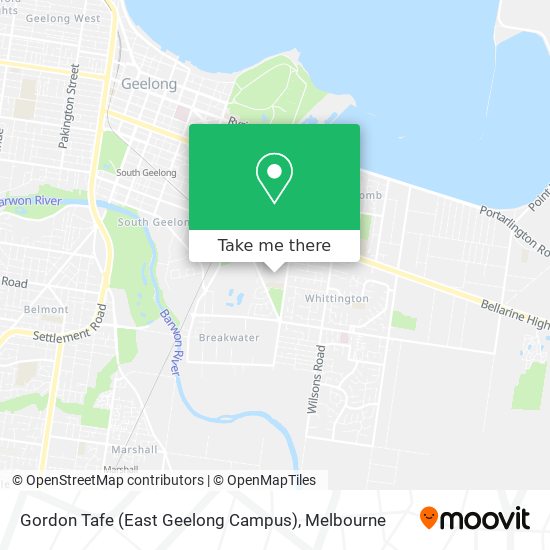 Mapa Gordon Tafe (East Geelong Campus)