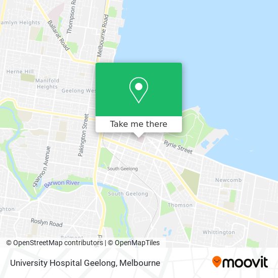 University Hospital Geelong map