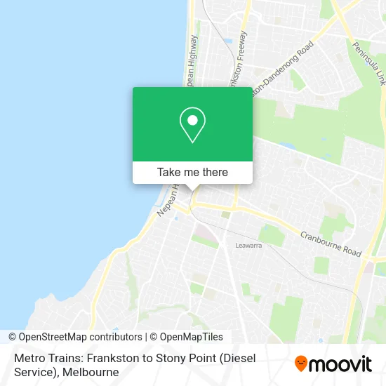 Metro Trains: Frankston to Stony Point (Diesel Service) map