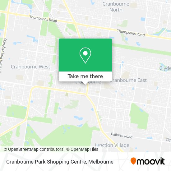 Mapa Cranbourne Park Shopping Centre