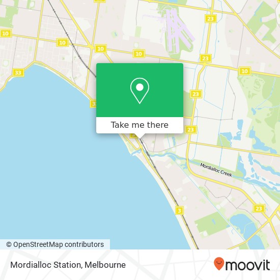 Mapa Mordialloc Station