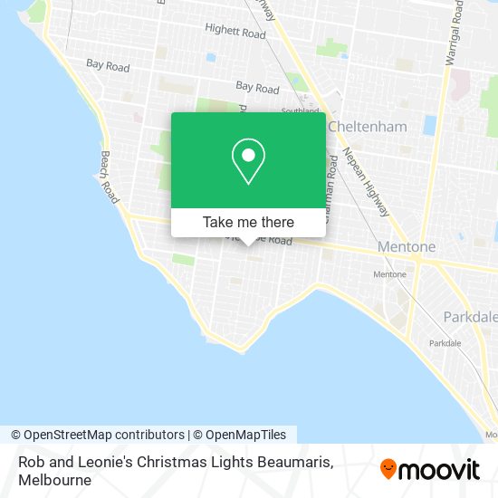 Rob and Leonie's Christmas Lights Beaumaris map