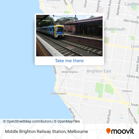 Mapa Middle Brighton Railway Station