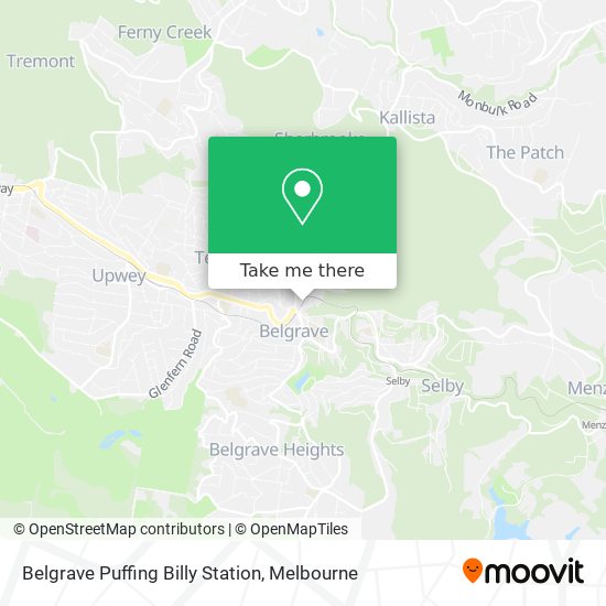 Mapa Belgrave Puffing Billy Station