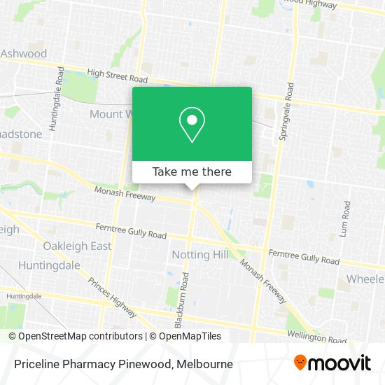 Priceline Pharmacy Pinewood map